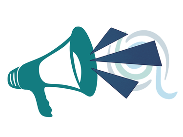 Megaphone and district logo